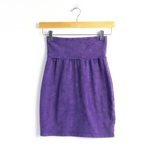 Talula Aritzia purple tie-dye stretch high-waist pull-on skirt soft cotton XS